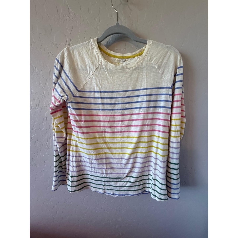 Boden Shirt Extra Small Rainbow Long Sleeve Crewneck Raglan Retro Playful